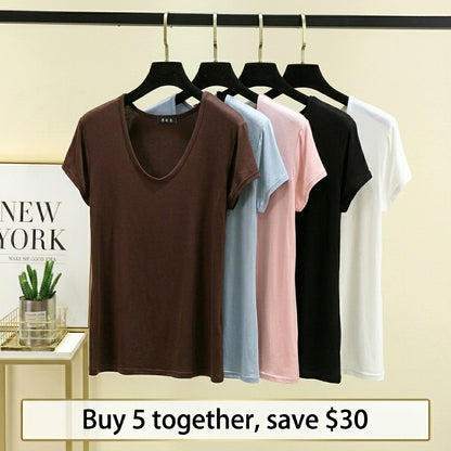 Super Soft Modal Scoop Neck Top | Lightweight Breathable Summer Basclayer Tee