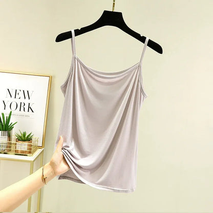 Women's Premium Modal Cami Top - Ultra-Soft Basic Adjustable Spaghetti Strap Tank