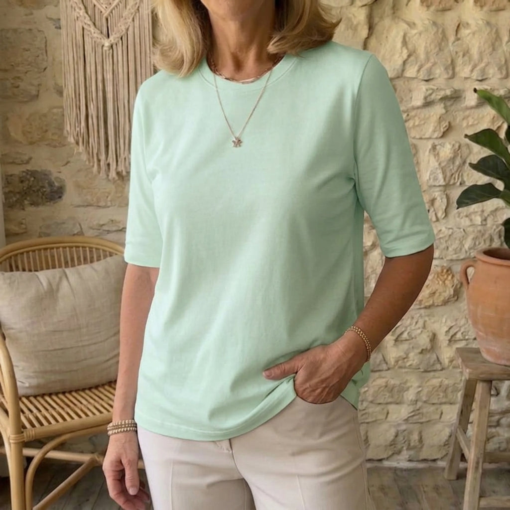 Cozy Minimalist Half-sleeve 100% Cotton T-shirt