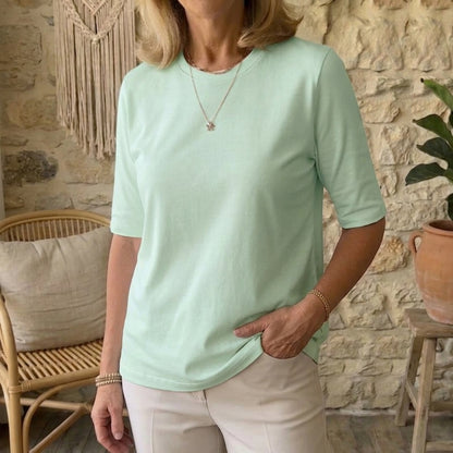 Cozy Minimalist Half-sleeve 100% Cotton T-shirt