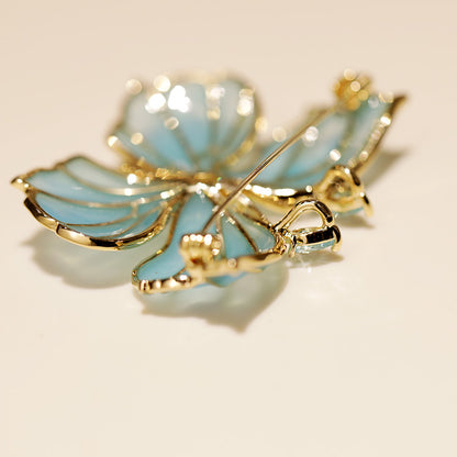 Blue crystal butterfly original brooch women's jewelry gift with box