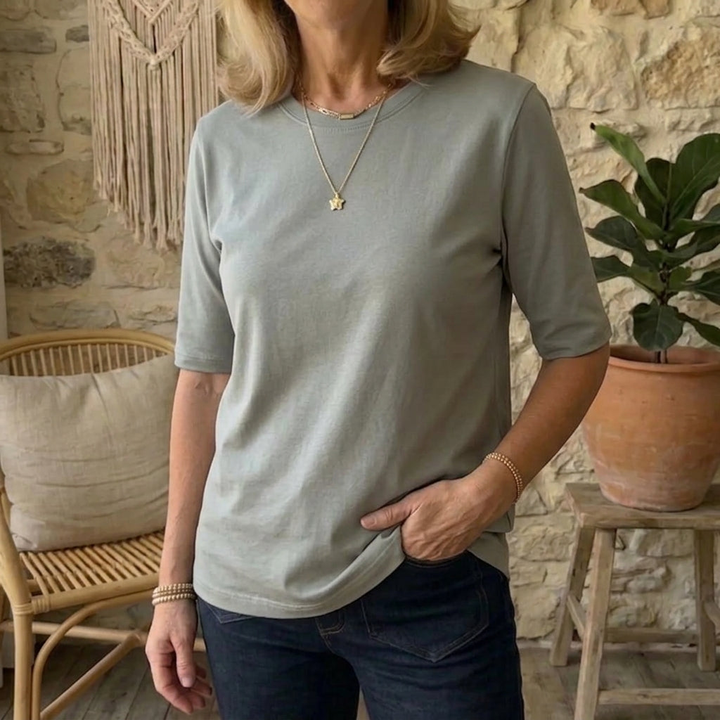 Cozy Minimalist Half-sleeve 100% Cotton T-shirt