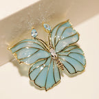 Blue crystal butterfly original brooch women's jewelry gift with box