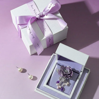 Ensemble de coffrets à bijoux violets luxueux, idéal pour les souvenirs de colliers, broches et bagues
