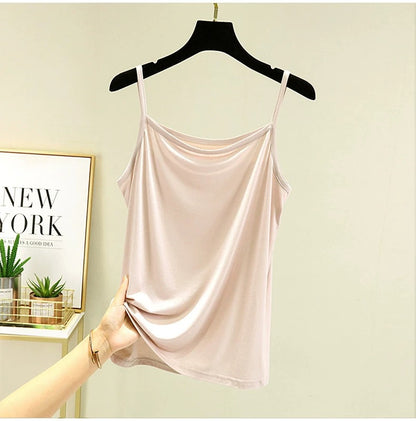 Women's Premium Modal Cami Top - Ultra-Soft Basic Adjustable Spaghetti Strap Tank