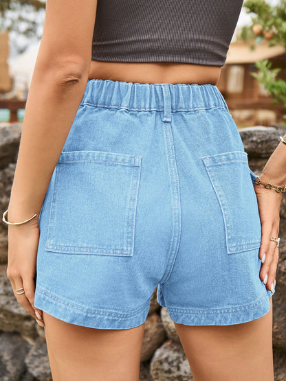 Women’s Denim Cargo Shorts High Waist Utility Pocket Summer Streetwear Hot Shorts