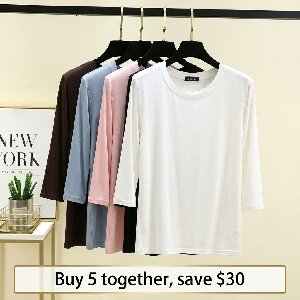 Premium Modal 3/4 Sleeve Top - Lightweight Comfy Tee in Plus Sizes