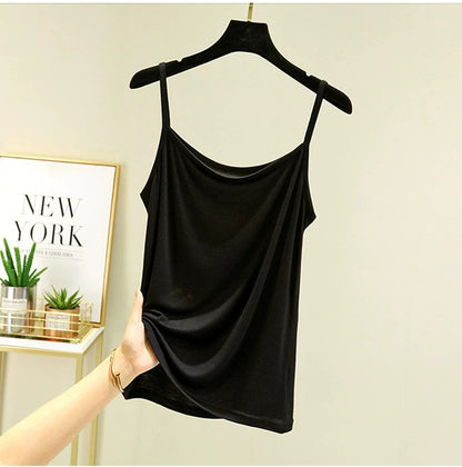 Women's Premium Modal Cami Top - Ultra-Soft Basic Adjustable Spaghetti Strap Tank