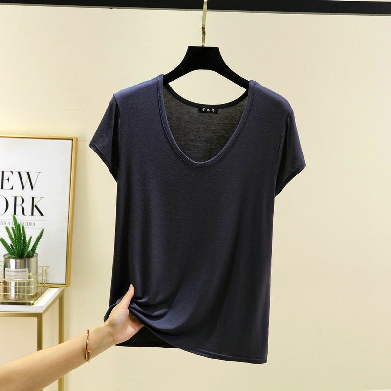 Super Soft Modal Scoop Neck Top | Lightweight Breathable Summer Basclayer Tee