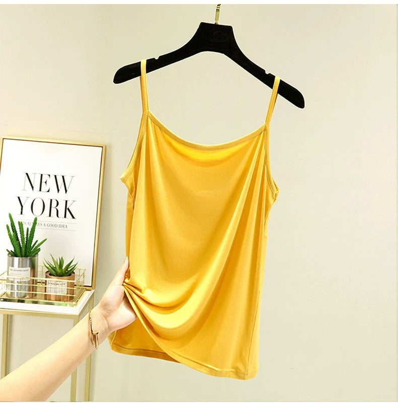 Women's Premium Modal Cami Top - Ultra-Soft Basic Adjustable Spaghetti Strap Tank