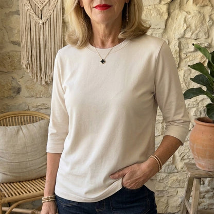 Cozy Minimalist Half-sleeve 100% Cotton T-shirt
