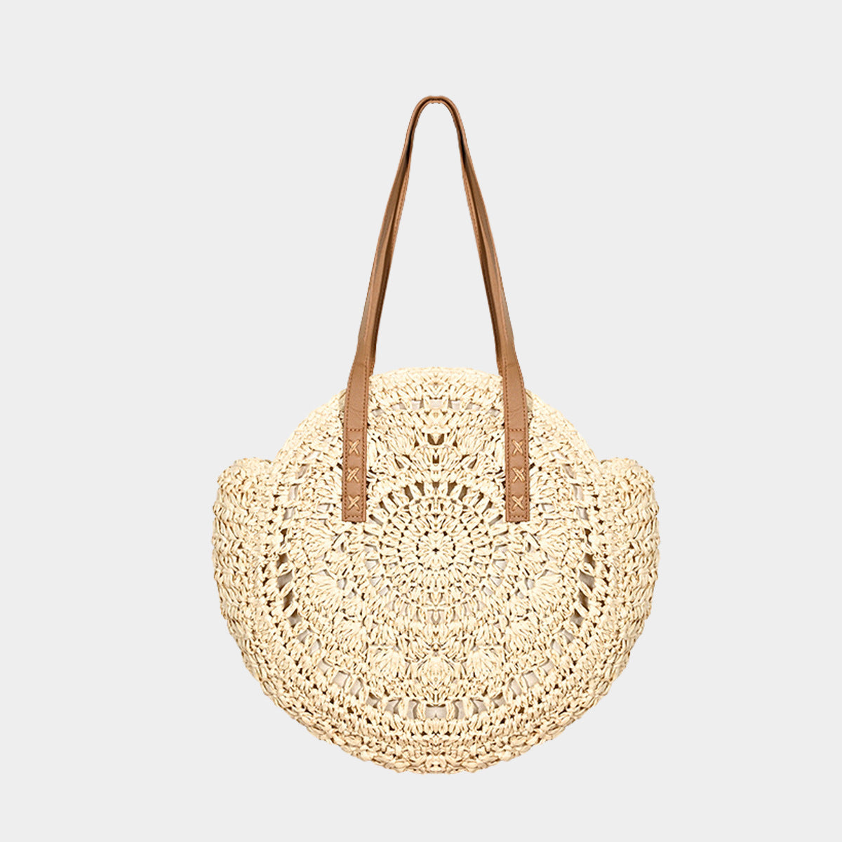 Bohemian Evil Eye Woven Straw Tote Bag - Large Capacity Retro Beach Shoulder Purse for Women