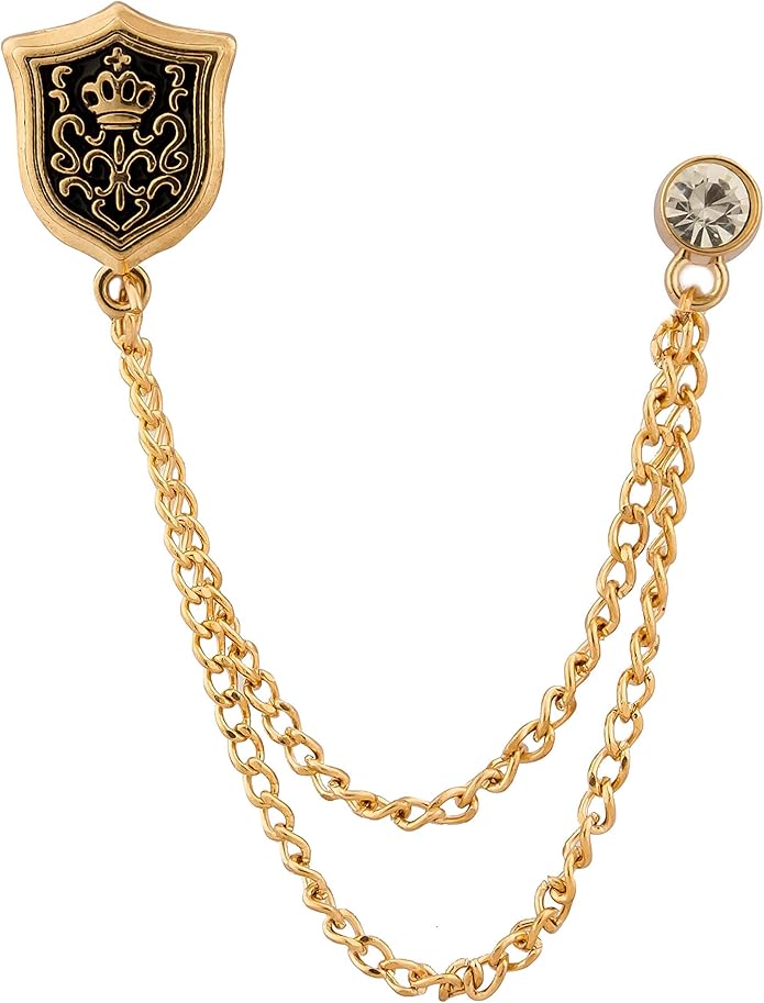 Vintage aristocratic lapel pins with zircon chians