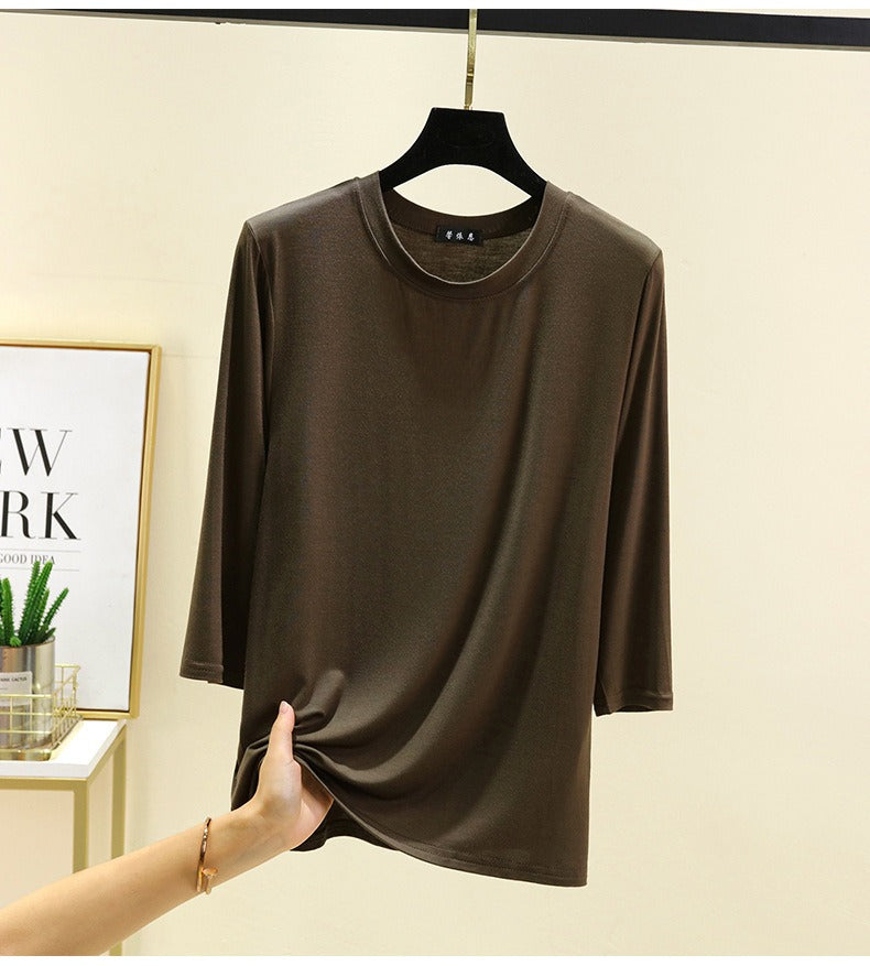 Premium Modal 3/4 Sleeve Top - Lightweight Comfy Tee in Plus Sizes