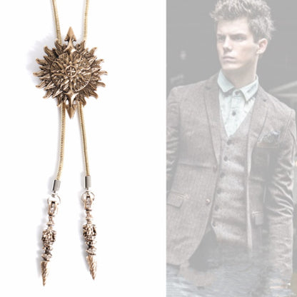 Metal Chain Bolo Tie Men's Adjustable Necklace Bow Tie Bow Flower Personalized New Shirt Bow Tie