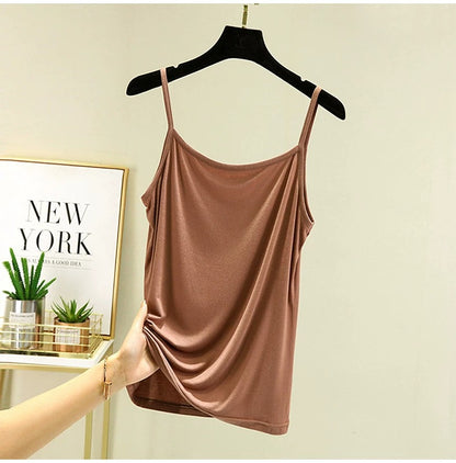 Women's Premium Modal Cami Top - Ultra-Soft Basic Adjustable Spaghetti Strap Tank