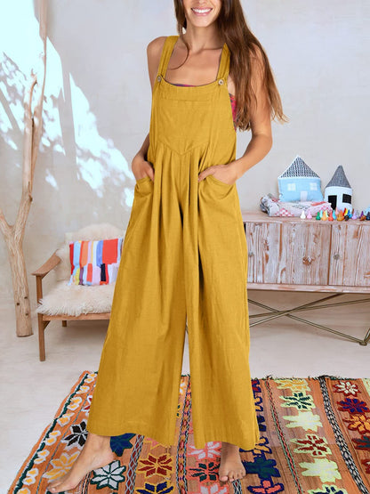 Salopette en jersey flammé California Sun | Combinaison plissée à jambes larges