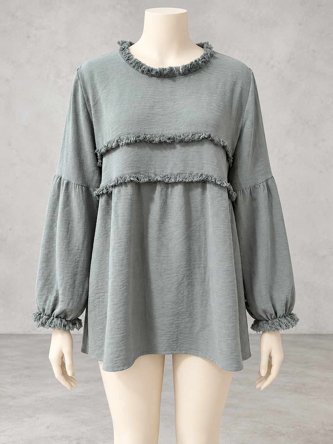 Fringe-Trim Lace-Trim Patchwork Accessory