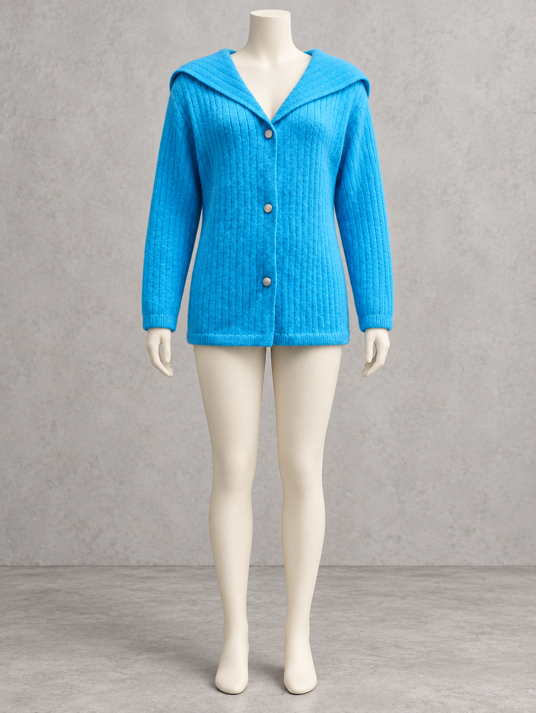 Women's Knit Solid-Color V-Neck Button-Front Slim-Fit Long-Sleeve Cardigan