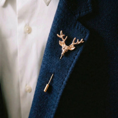 Deer antler design men's suits lapel pin
