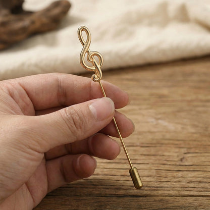 Elegant musical note design lapel pins, men's and women's party jewerly suits brooches
