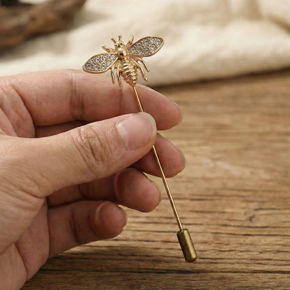 Bee rhinestone design men's lapel pins, women's suits brooches gift