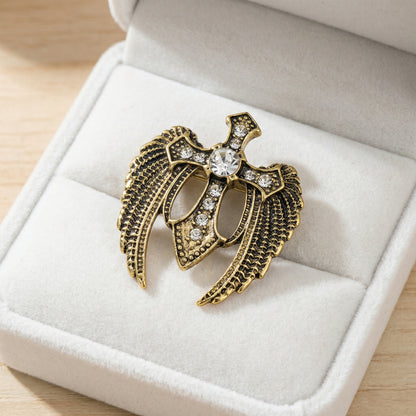 Broche d'épée de gardien de l'Archange rétro cuivre vintage pour homme