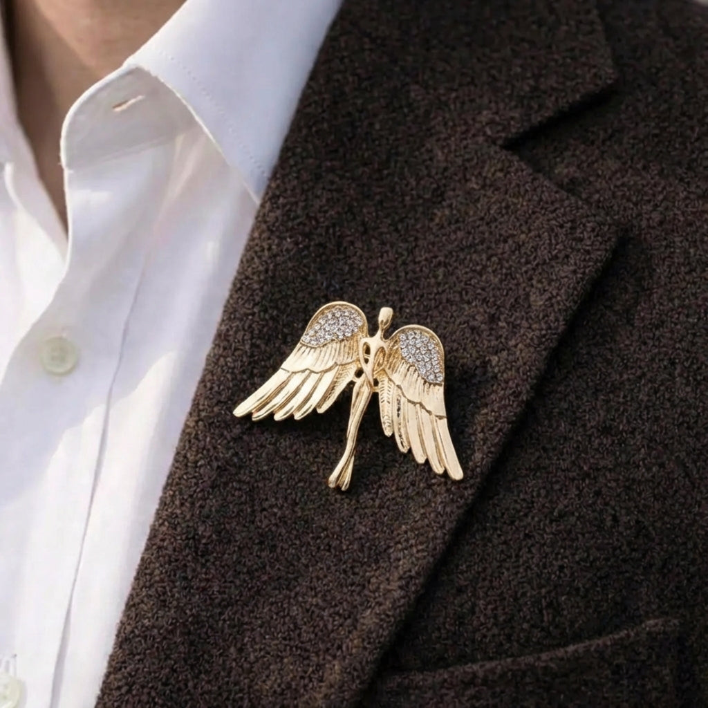 Zircon Angel Design Men's Suits Lapel Pins