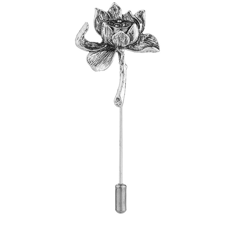 Retro lotus design men's lapel pins