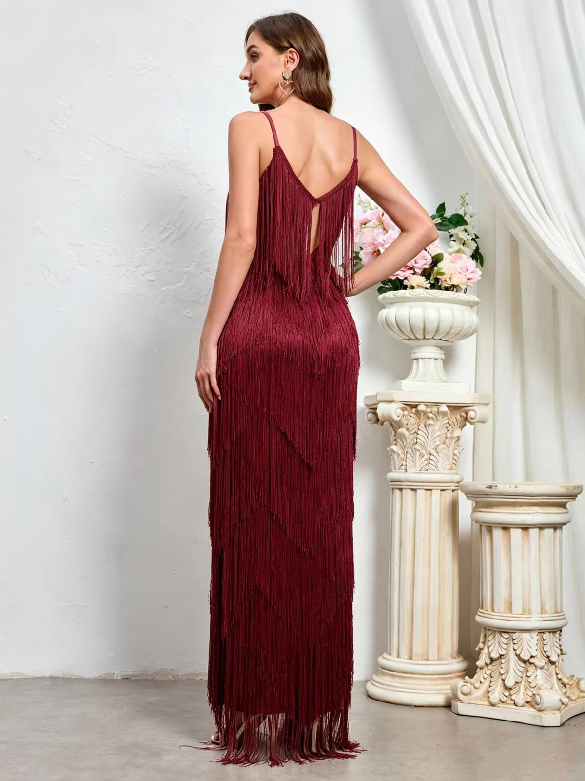 Women's Solid-Color Fringe-Trim Zip-Front Slim-Fit Sleeveless Apparel