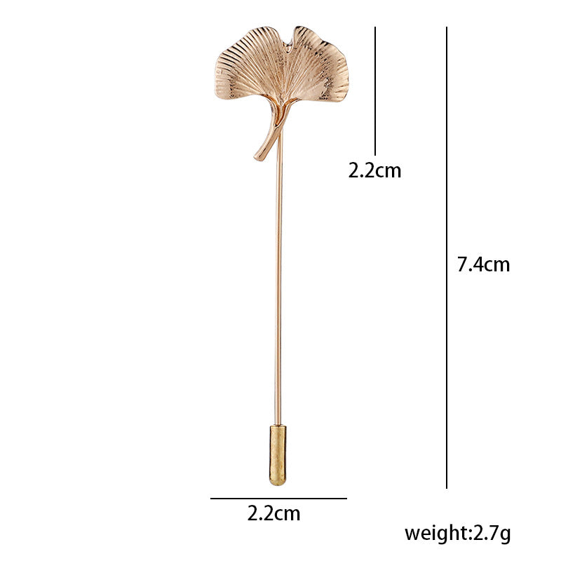 Original retro ginkgo leaf design men's lapel pins