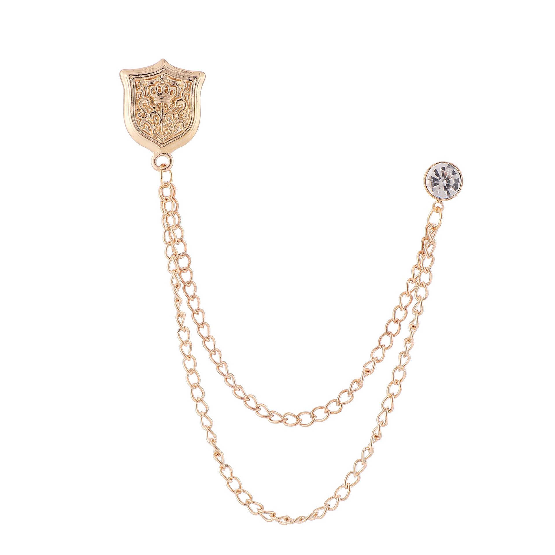 Vintage aristocratic lapel pins with zircon chians