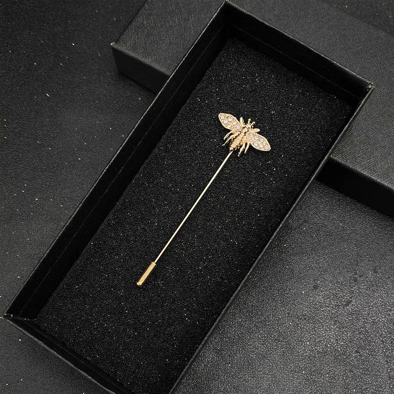 Bee rhinestone design men's lapel pins, women's suits brooches gift