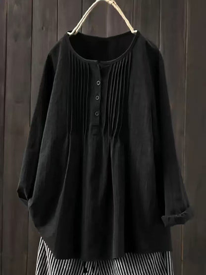 Women's Retro Cotton And Linen Casual Shirt