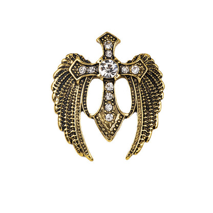 Broche d'épée de gardien de l'Archange rétro cuivre vintage pour homme