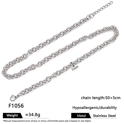 Stainless steel silver O-shaped pendant chain