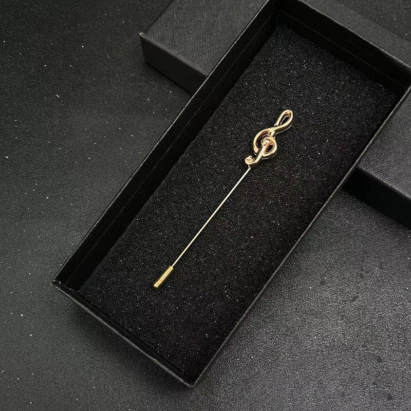 Elegant musical note design lapel pins, men's and women's party jewerly suits brooches