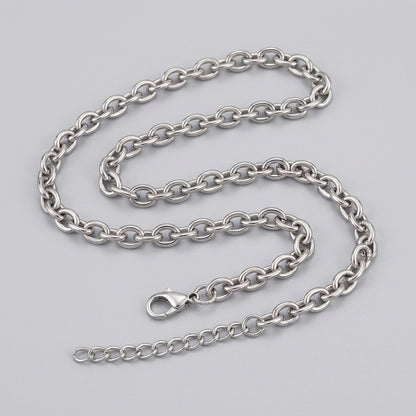 Stainless steel silver O-shaped pendant chain
