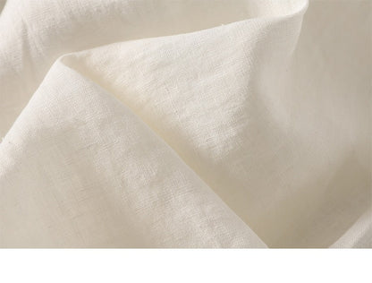 High-Waisted Smocked Elastic Waist Pants | Breathable Linen-Blend Lantern Trousers