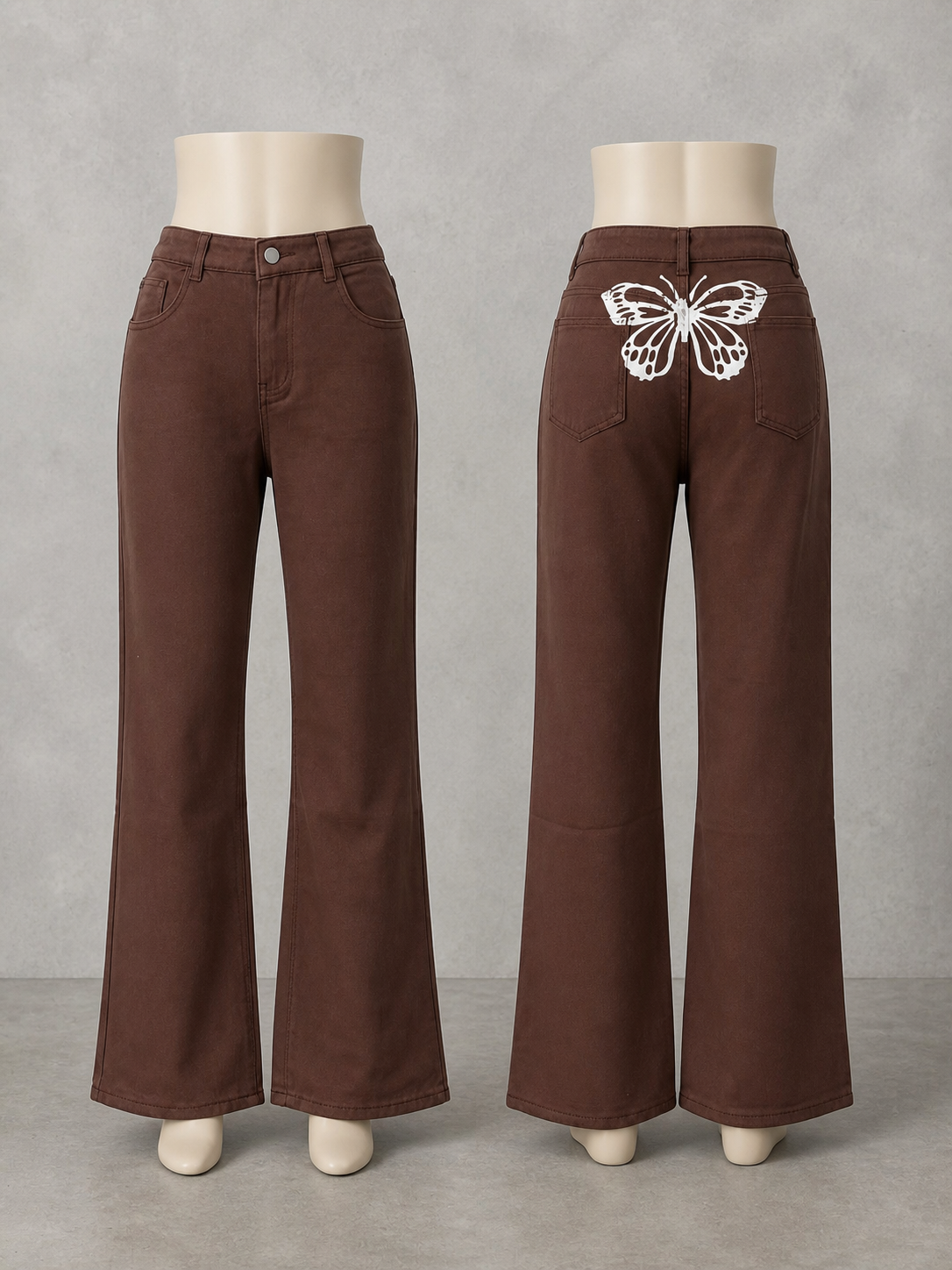 Women's Denim High-Waist Wide-Leg Straight-Leg Relaxed-Fit Jeans