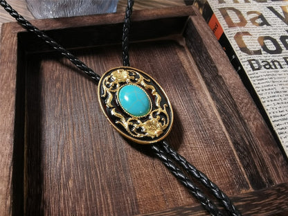 Cravate bolo "Fleurs turquoise" – Collier de mariage pour hommes, garçons d'honneur, marié – Cravate de cowboy occidental