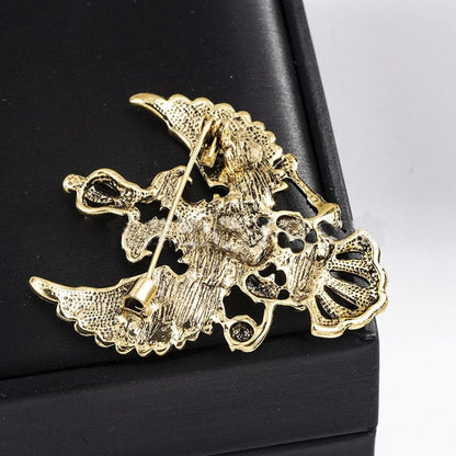 Vintage Double-Headed Eagle Brooch: Retro Crown Lapel Pin