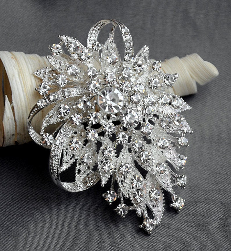 Rhinestone Brooch Crystal Brooch Embellishment Wedding Brooch Bouquet Cake Hair Comb Shoe Clip Supply BR063