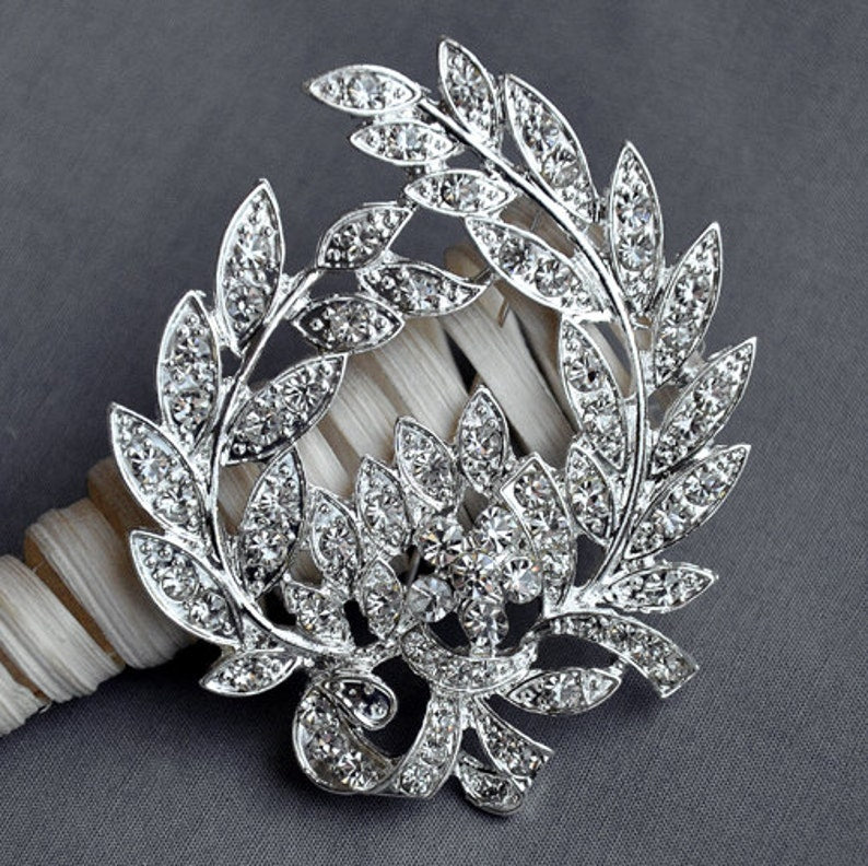 SALE Rhinestone Brooch Embellishment Crystal Pearl Wedding Brooch Bouquet Invitation Cake Decoration Hair Comb Shoe Clip BR263