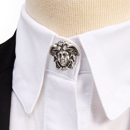 Silver / Gold Shirt Shirt Button Cover Brooch, Collar Chain Brooch, Collar Shirt Jewelry Pin, Button Cover Brooch, Gifts for Her Wedding