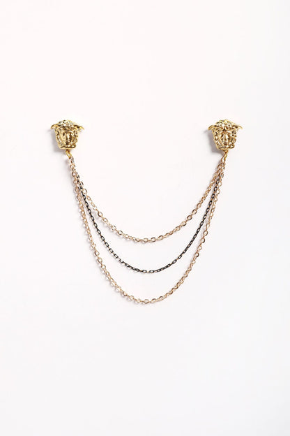 Silver / Gold Shirt Shirt Button Cover Brooch, Collar Chain Brooch, Collar Shirt Jewelry Pin, Button Cover Brooch, Gifts for Her Wedding