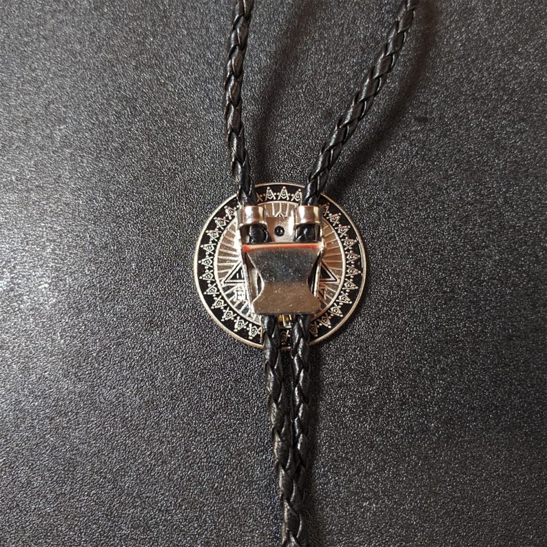 Masonic Freemasonry Medal Bola BOLO Tie - Wedding Necklace for Men - Western Cowboy Necktie