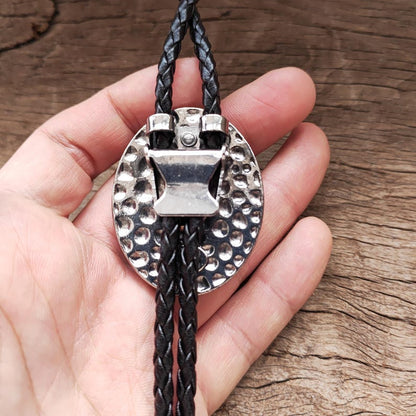 Bolo tie en agate mousse : mariage de cow-boy occidental, cordon en cuir végane