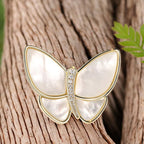 Mother of Pearl Shell Butterfly Brooch Gift Corsage