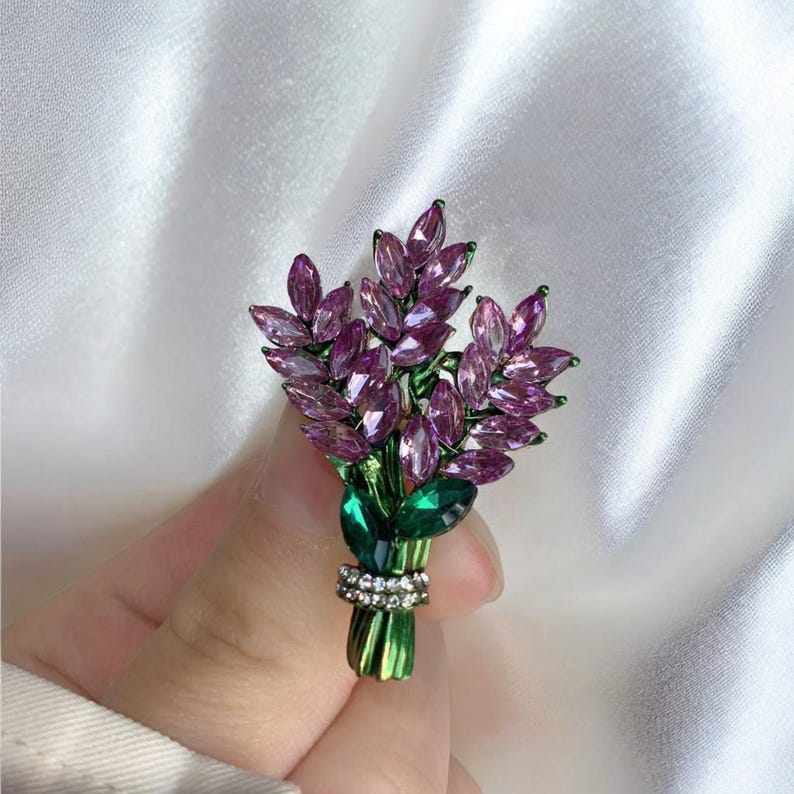 Lavender brooch purple crystal temperament accessories brooch gift pins